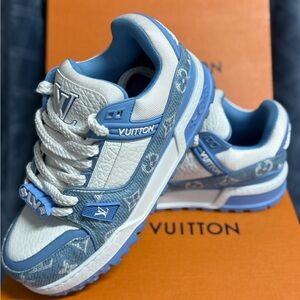 Louis Vuitton Blue and White Sneakers